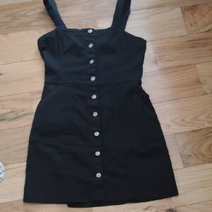 H&M Black Overalls Mini Dress , Size 8